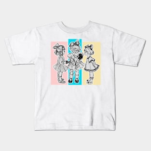 Little girls playing with dolls Kids T-Shirt